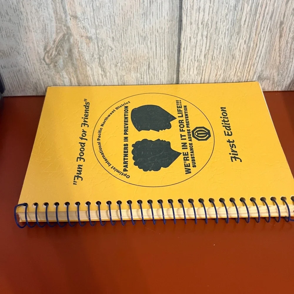 Vintage Fun Food for Friends Cookbook Optimist International PNW First Edition
